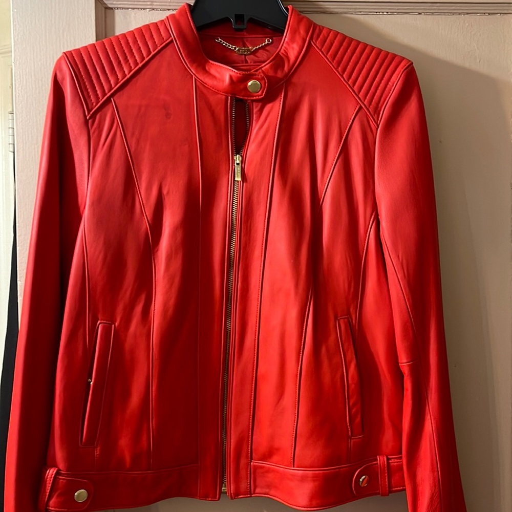 100% Lamb Skin Moto Jacket by Cole Haan🔥🔥💋💋